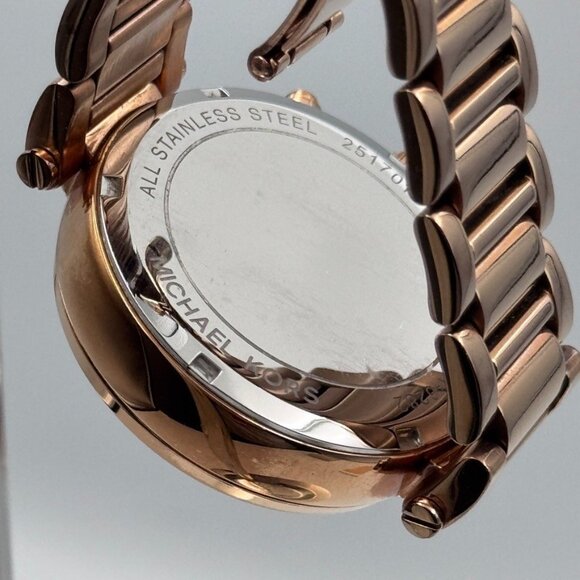 Michael Kors Sawyer Watch MK6282 Women's Rose Gold Tone Chronograph 38mm & box - Picture 11 of 16
